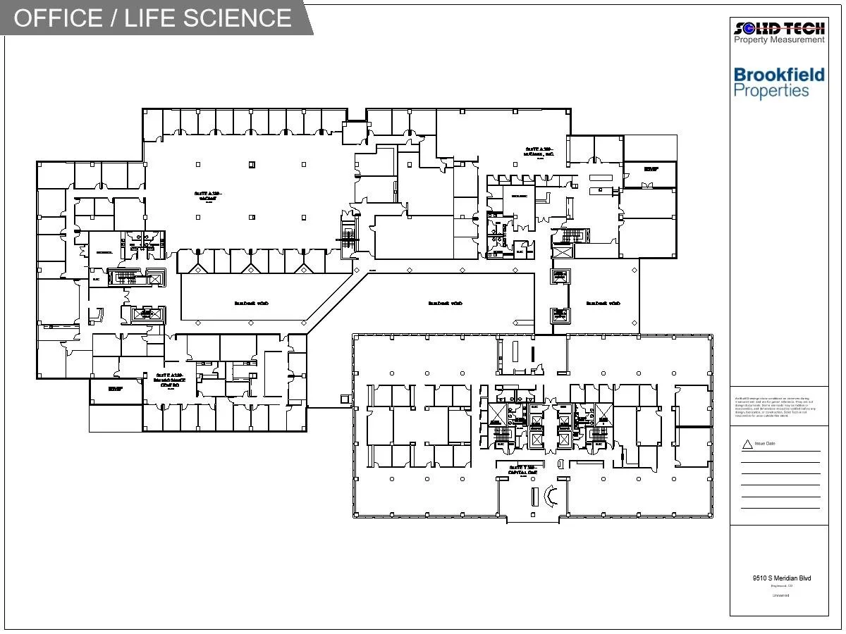 As-Built Floor Plan Sample for Office and Life Science Buildings
