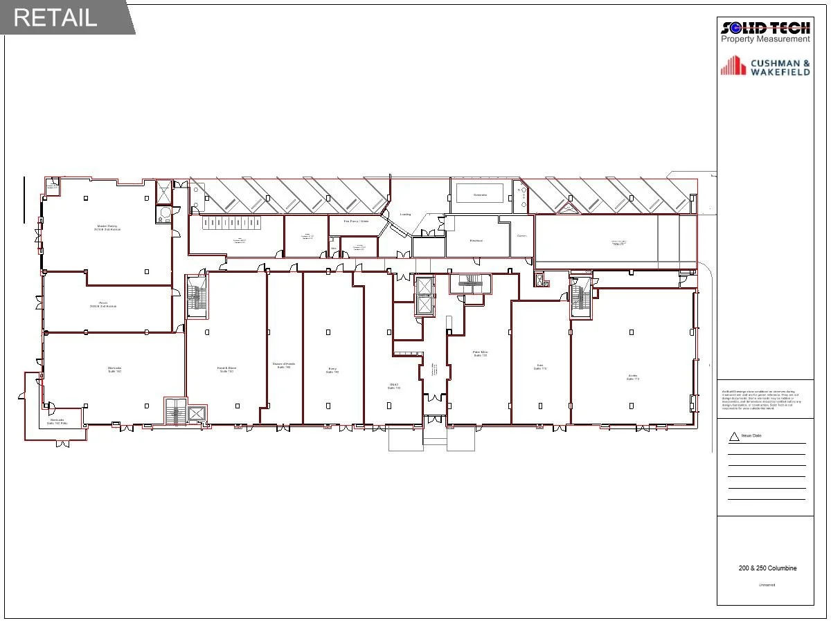 As-Built Drawing Sample for Retail Building Space
