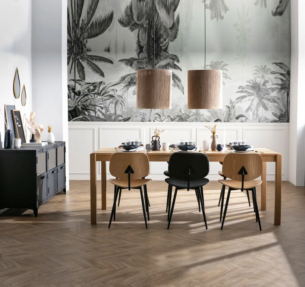 Easy and modular extending dining table AGALI for French retail brand Miliboo.com