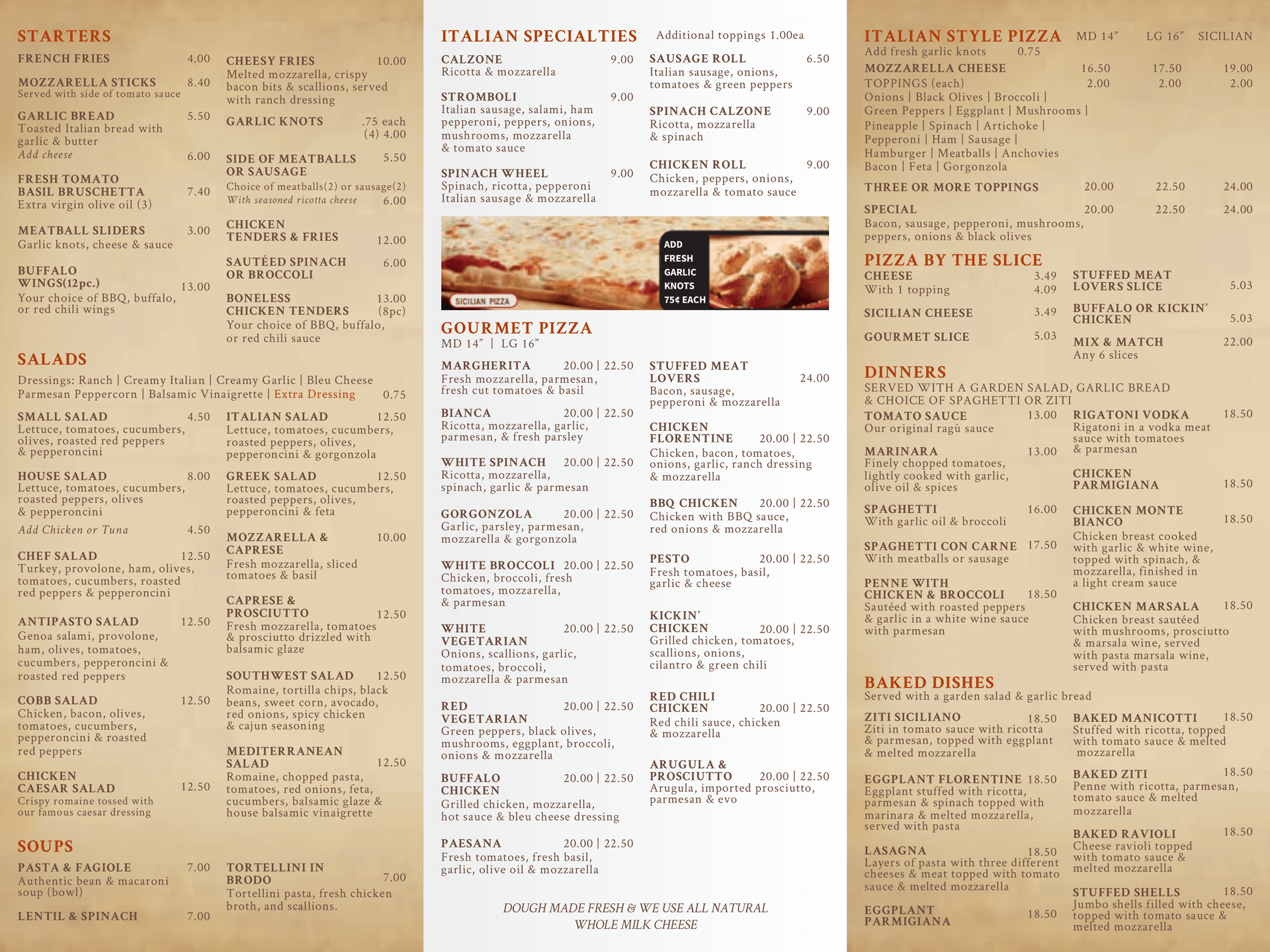 Illano's Waterford Menu
