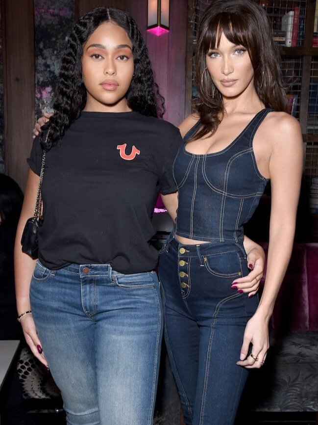 Jordyn Woods and Bella Hadid at True Religion Event
