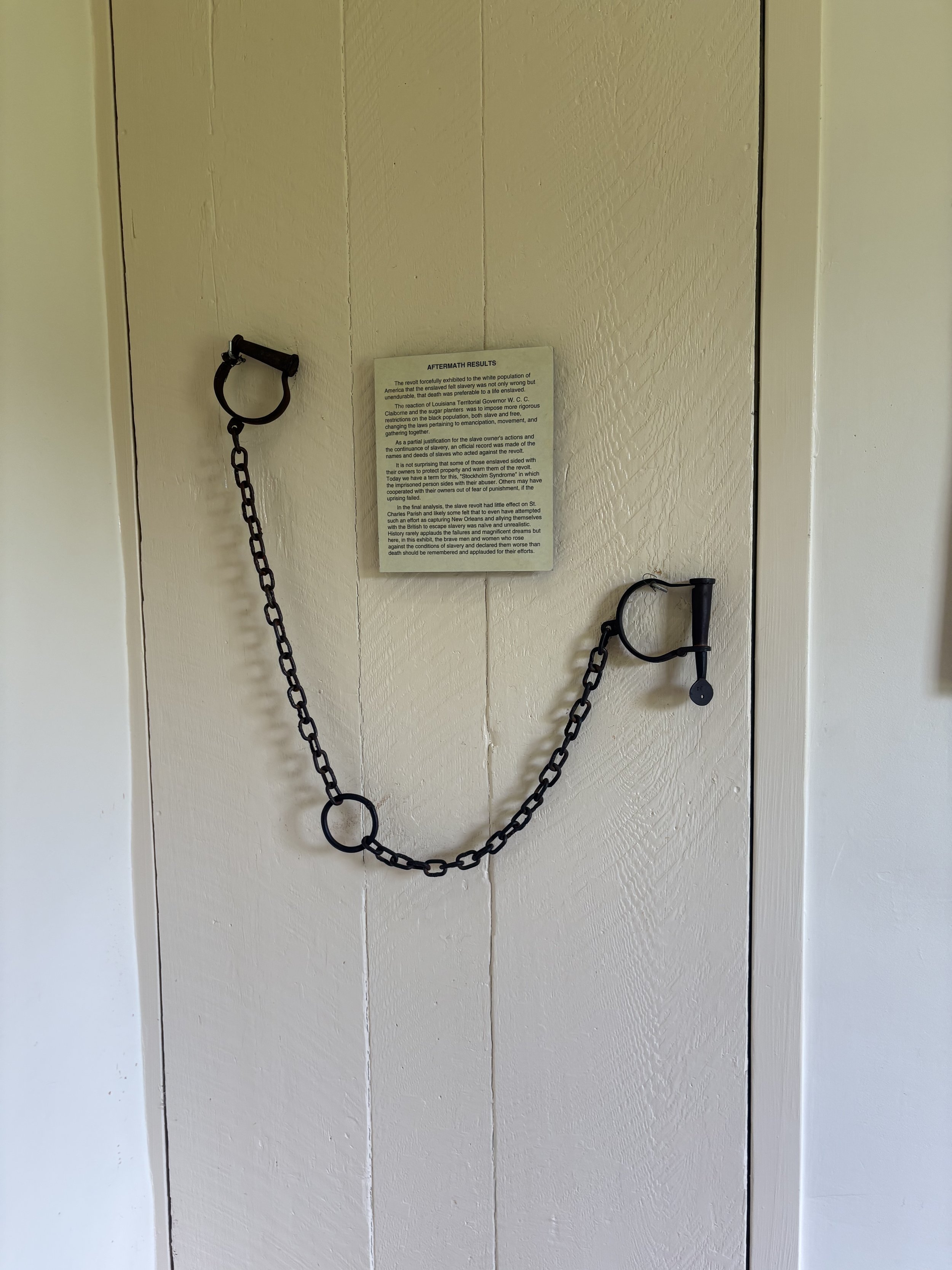 Slave Shackles or Manacles - Destrehan Plantation 2026
