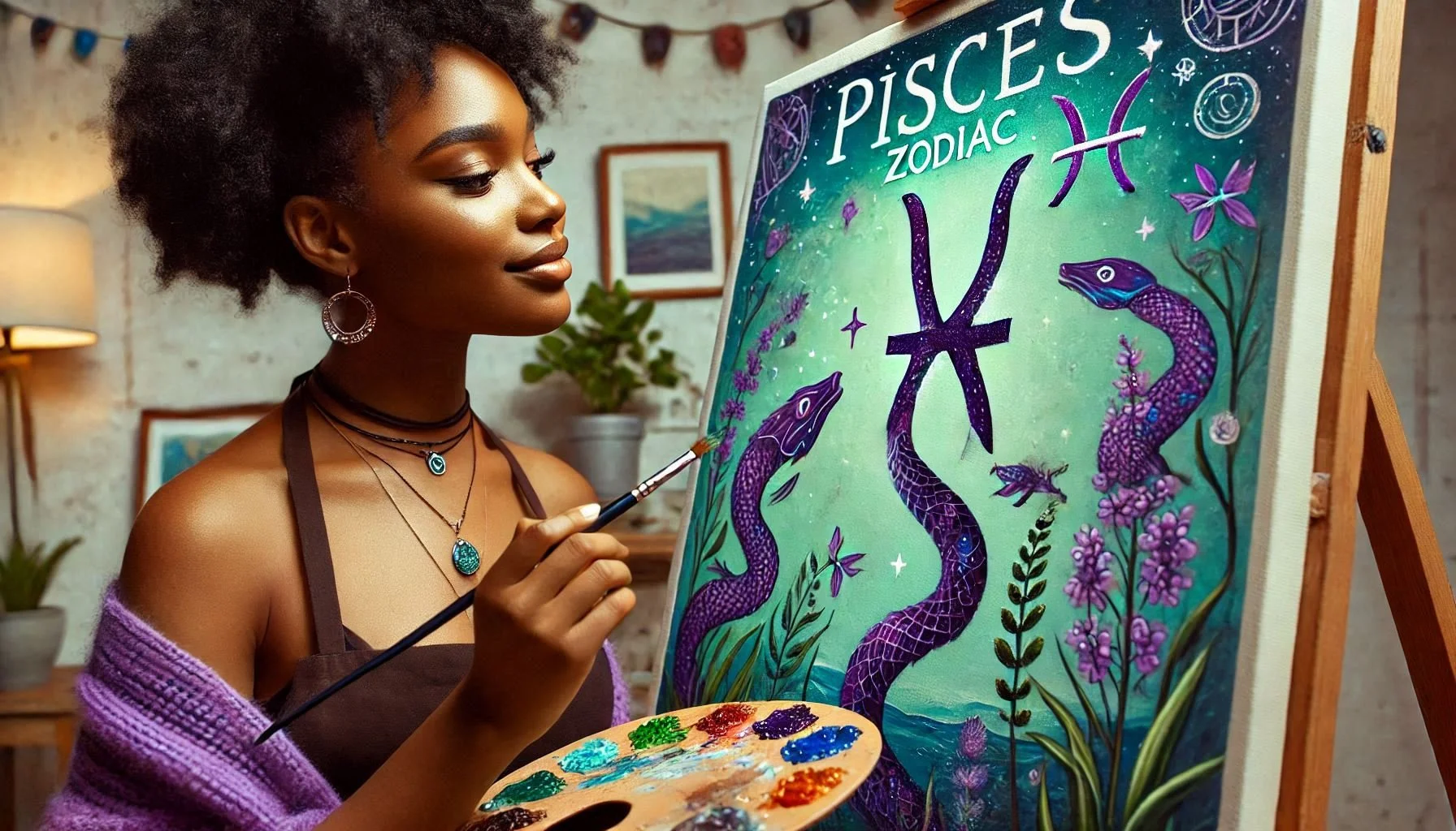 DIGITAL WALLPAPER FOR PISCES ZODIAC:  Goddess of Spiritual Intuition