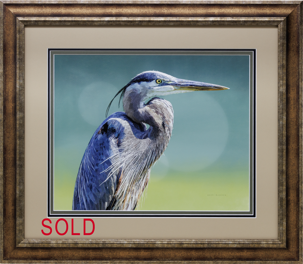 Great Blue Heron-Wood 32x25