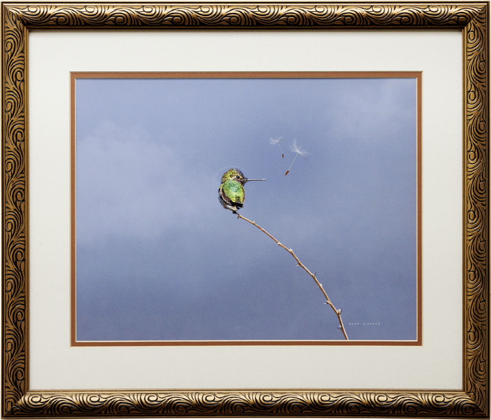 Hummingbird Wishes-Gold Scroll 22x19?