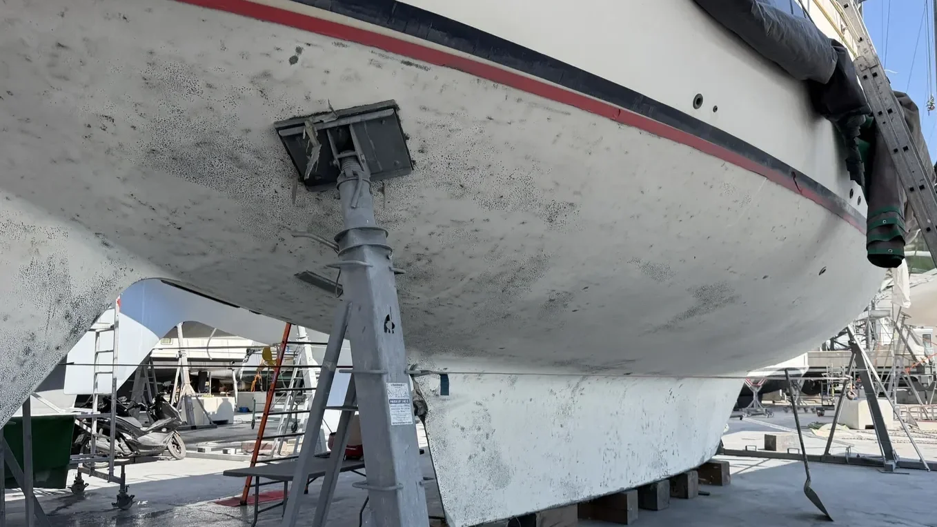 Aérogommage antifouling après
