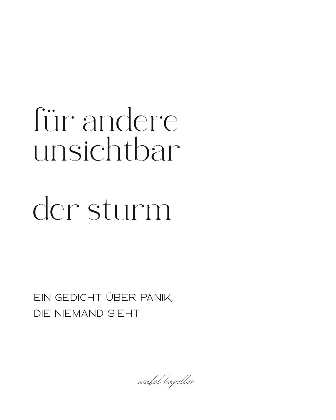 ✨ Manchmal kommt die Angst nicht laut zur&uuml;ck. Sie steht einfach wieder im Raum. Frech und unaufhaltsam. Und dann tut sie so, als w&auml;re sie nie weg gewesen &hellip; 

Ein Gedicht &uuml;ber Angst und Panik. Vielleicht f&uuml;hlt sich jemand so