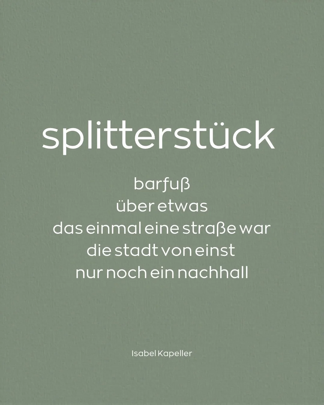 ✨ Ein Wort - ein Text Challenge - mein Wort war &bdquo;Splitterst&uuml;ck&ldquo; ✨

Ich bedanke mich bei @worttropfen f&uuml;r die Nominierung sowie bei @text.fee f&uuml;r die Idee dieser Challenge. 

Die Regel dieser Challenge: du entscheidest dich 