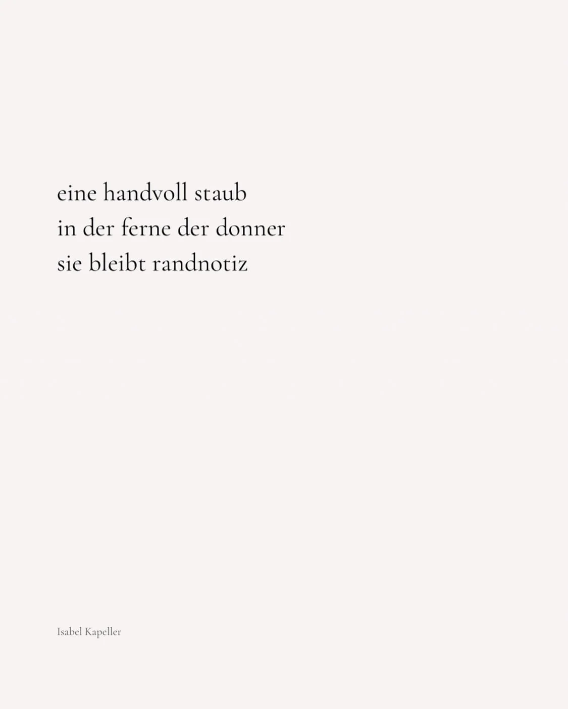 &hellip; lange kein Haiku mehr geschrieben &hellip; 

Sch&ouml;nen Sonntag 🤲🏼✨

#isabelkapeller
#lyrik 
#haiku
#gedicht 
#poesie