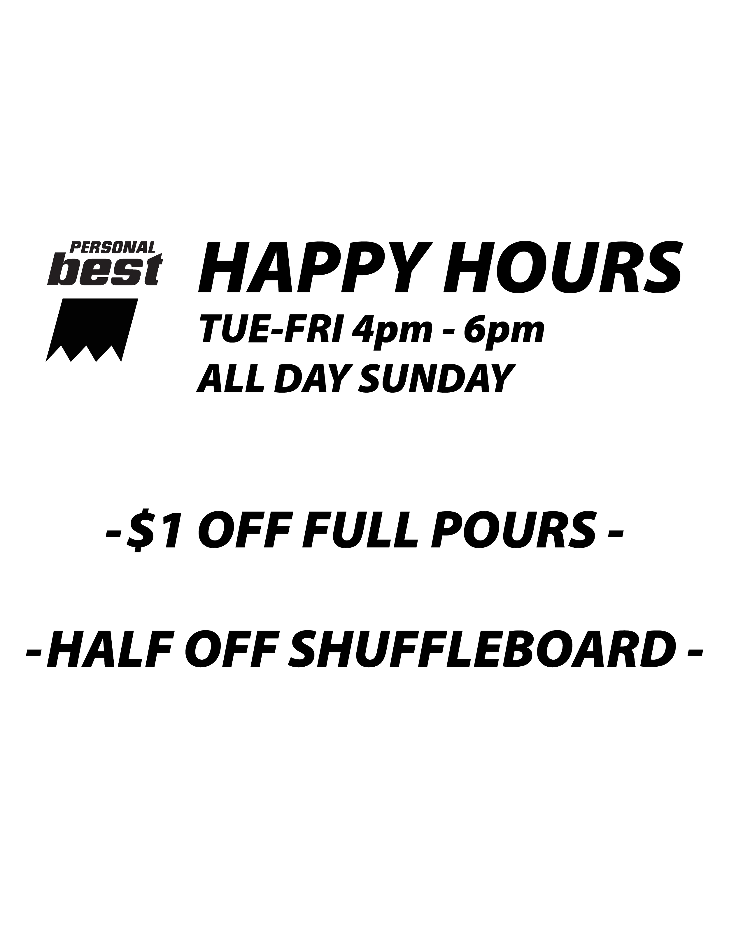 Menus — Personal Best Brewing