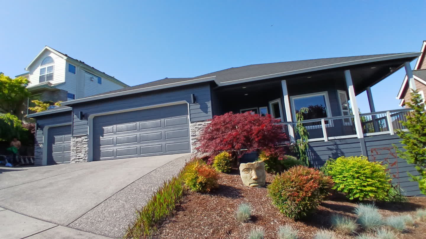 Clean lines. Bold contrast. A modern look that lasts.
We recently finished this exterior using Sherwin-Williams Peppercorn 7674—a rich, versatile charcoal that's become a popular choice for good reason. Paired with light stone accents and cris