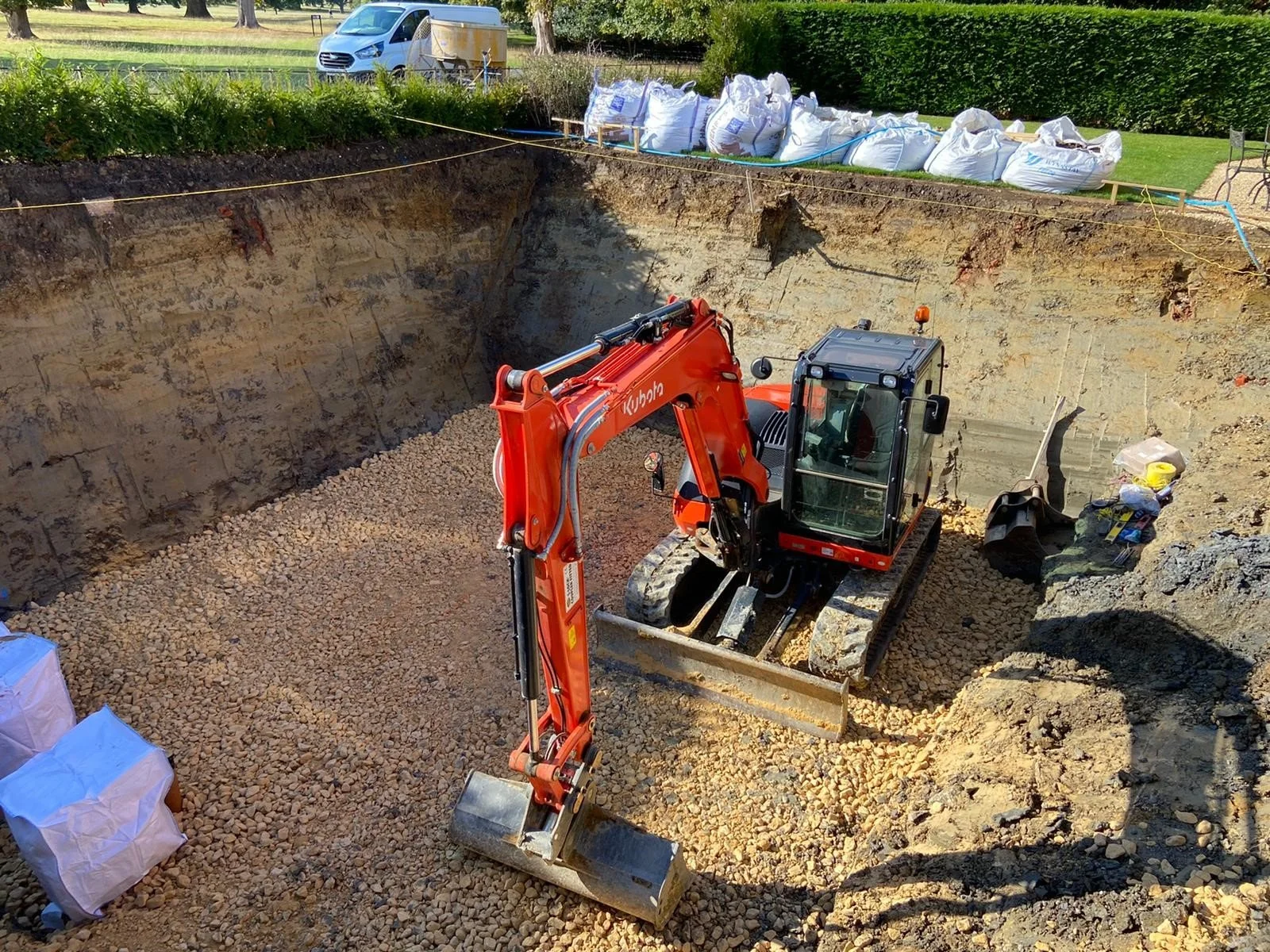 Digger Raised J Russell Digger Hire & Groundworks