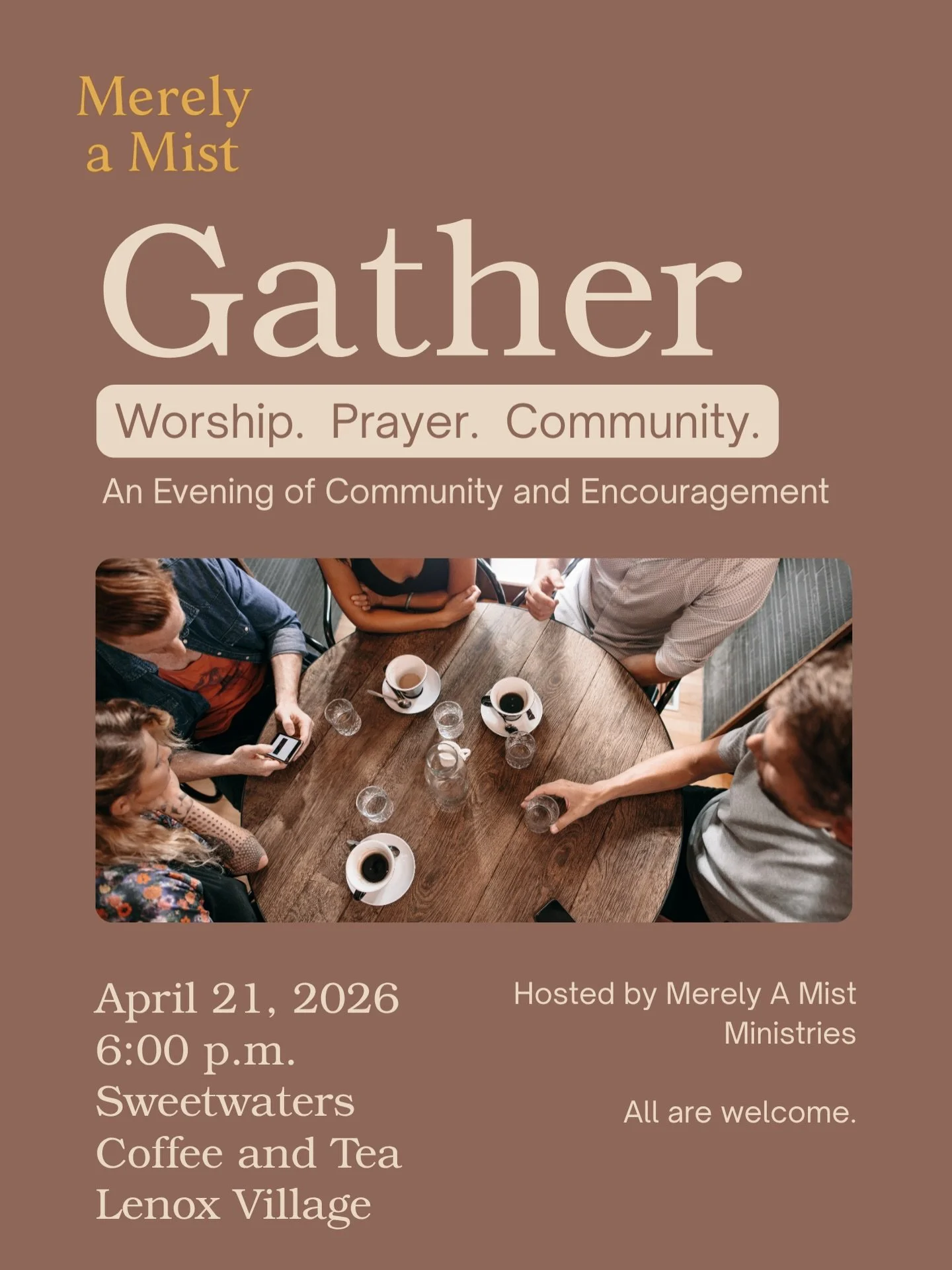 I have so been looking forward to this!

An evening to worship, pray, and sit across the table from other families in our community.

That&rsquo;s it. That&rsquo;s the whole plan.

If you are seeking community, come. If you are seeking answers, come.