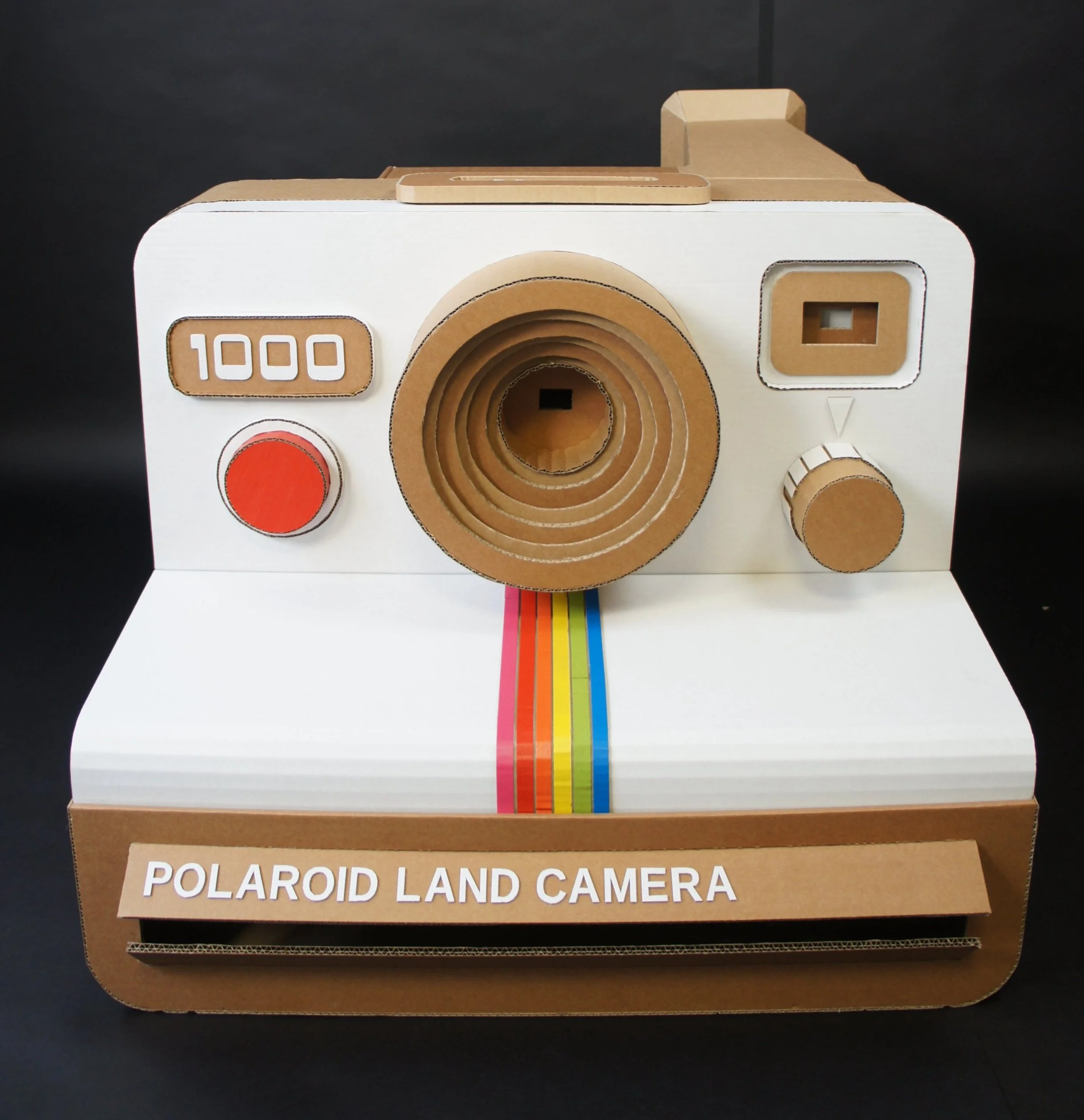 Polaroid Land Camera, Oversized Cardboard Prop Sculpture, visual merchandising, environmentally sustainable event design, eco friendly advertising, Lottie Smith.jpg