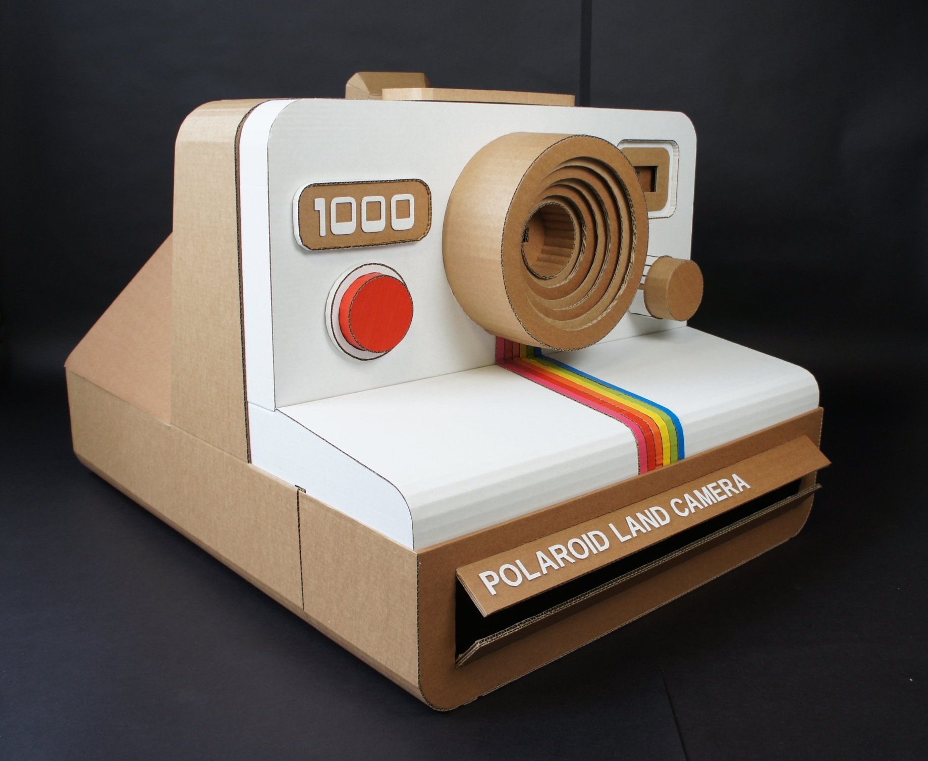 Polaroid Land Camera, Oversized Cardboard Prop Sculpture, visual merchandising, environmentally sustainable event design, eco friendly advertising, Lottie Smith.jpg