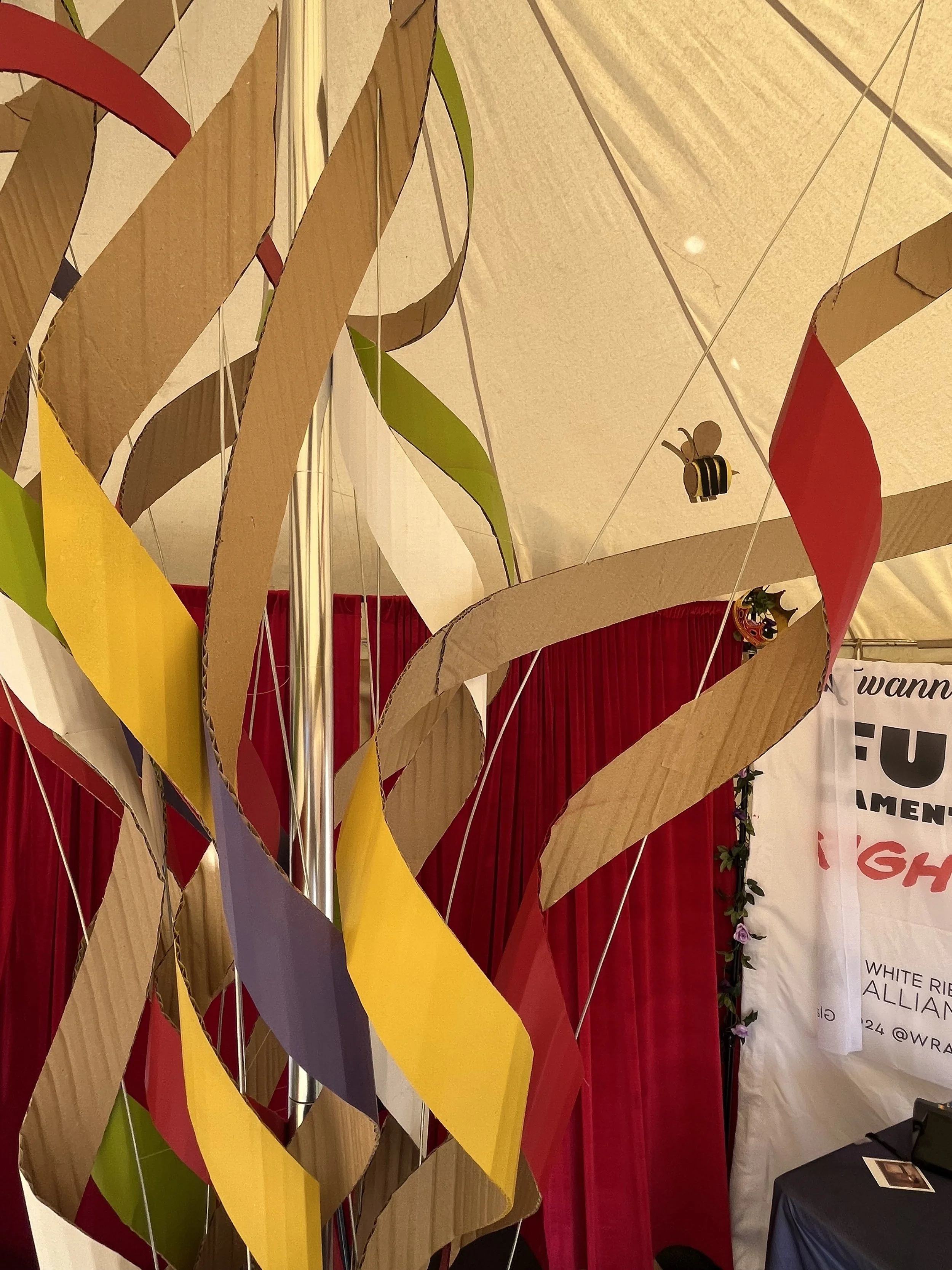 Glastonbury Festival, White Ribbon Alliance, Cardboard Oversize party popper, Cyndi Lauper, Reproductive rights campaign, Environmentally Sustainable Event Design, Lottie Smith.jpg