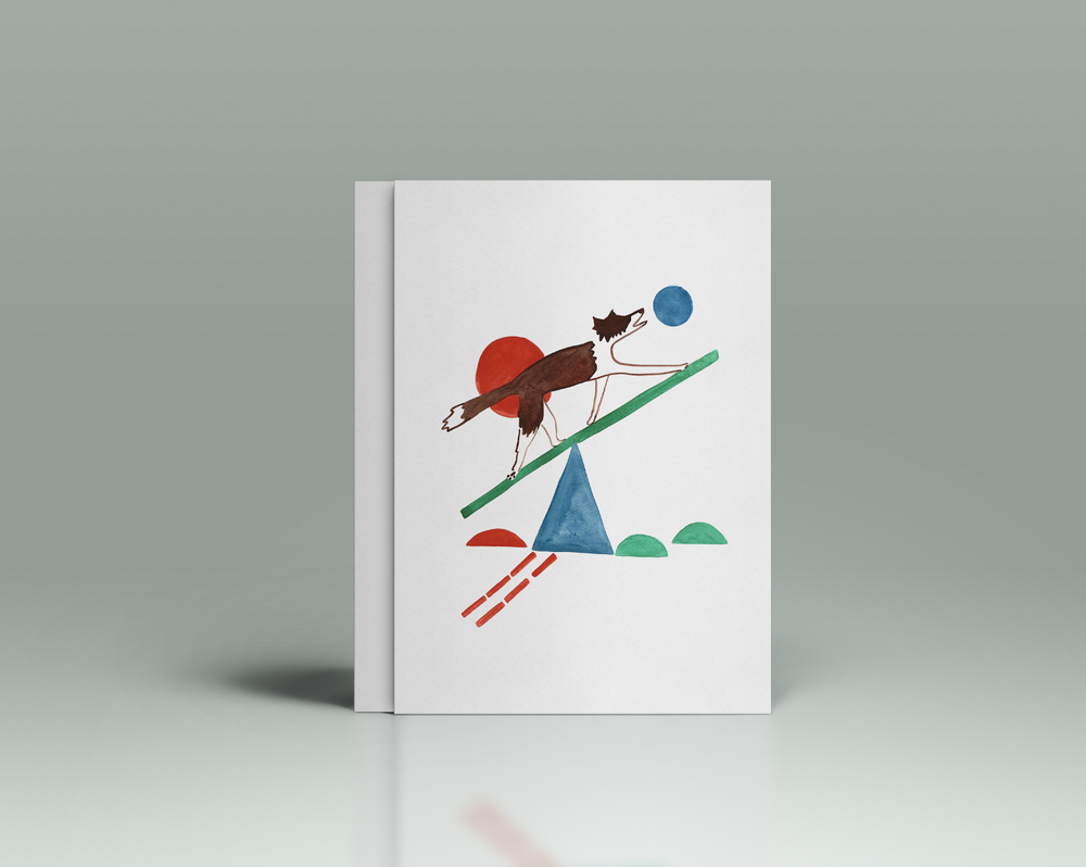 'See Saw Dog' Greeting Card