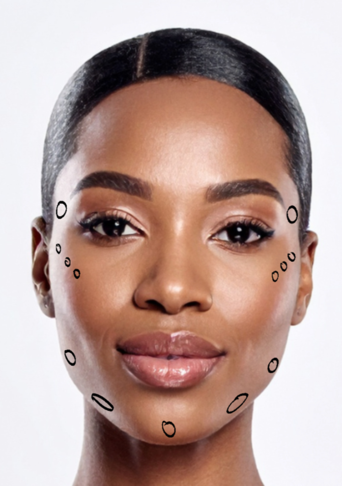 Dermal filler treatment restoring facial structure in the cheeks, chin, and jawline for facial balancing and contour enhancement in Denver.