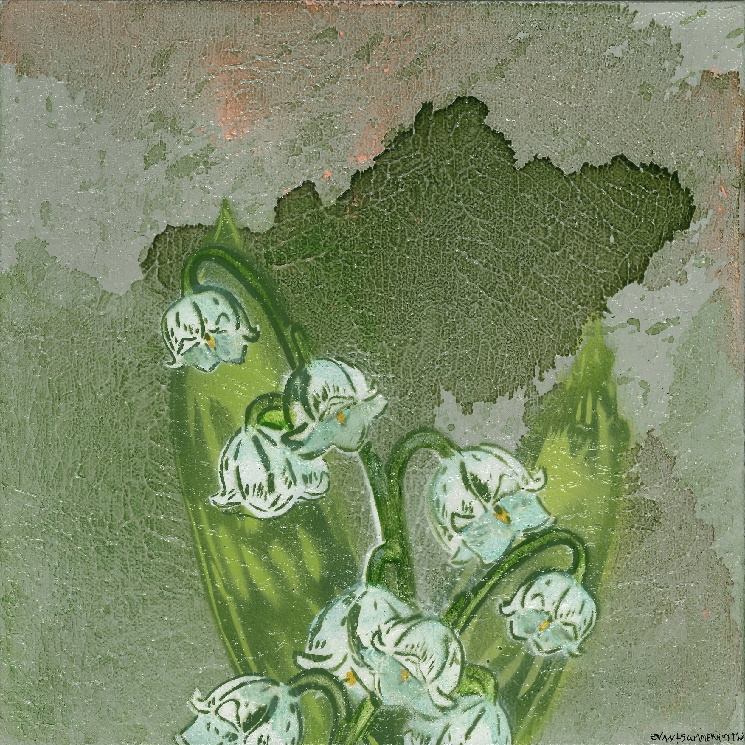 “Lily of the Valley 2”, 2026, 10x10, Acrylic on Canvas