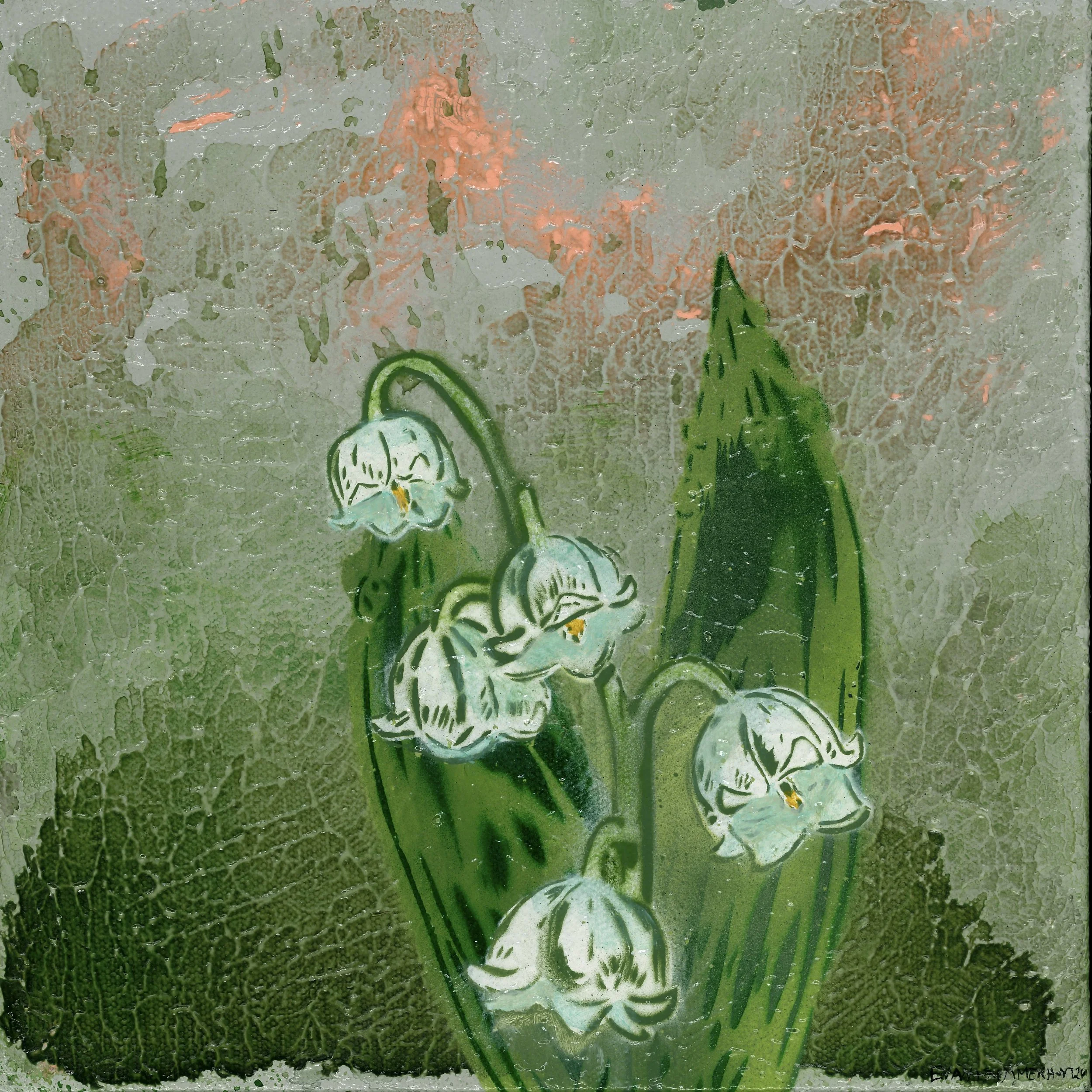 “Lily of the Valley 3”, 2026, 10x10, Acrylic on Canvas