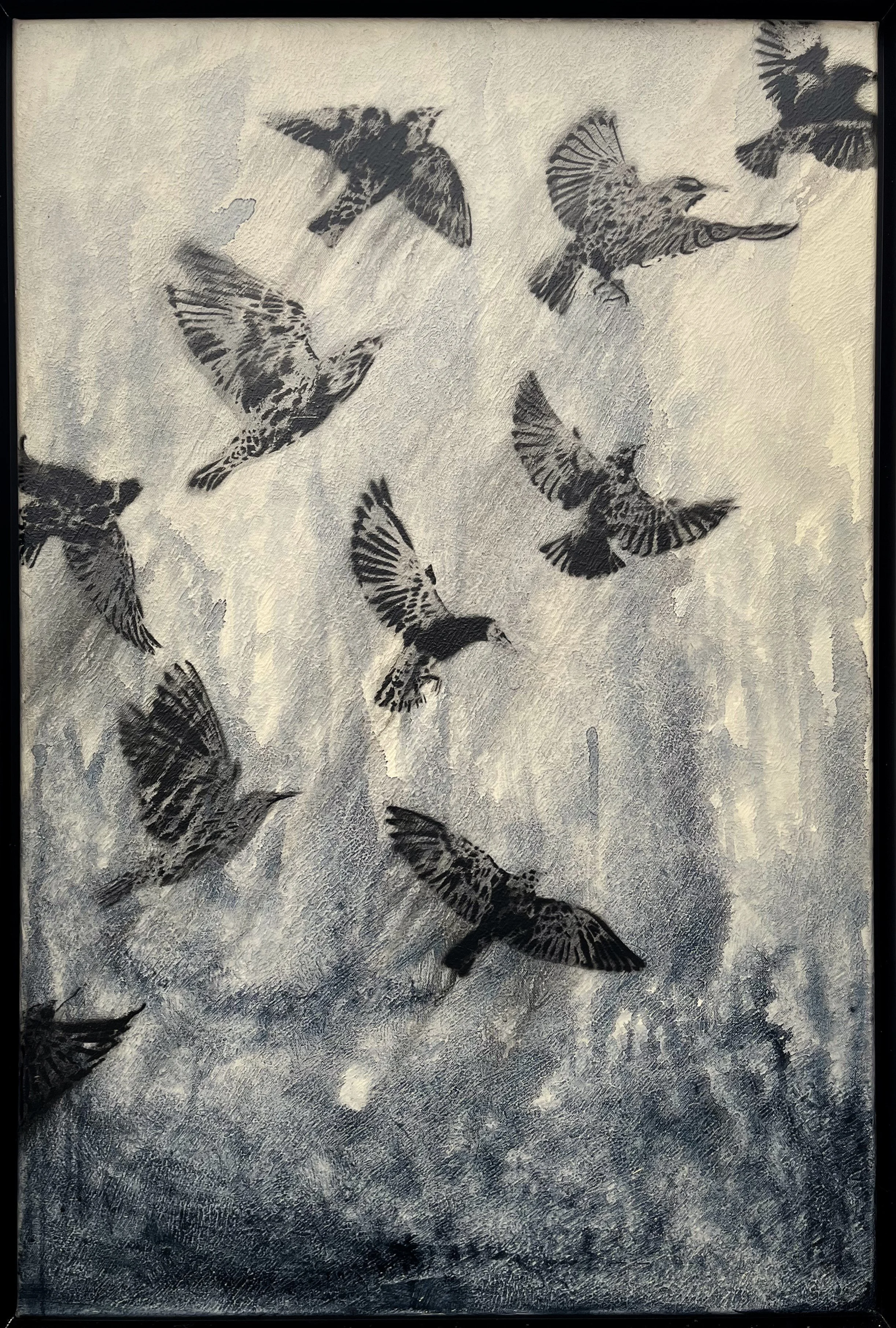 Cold Cadence, 2024
24x36, Acrylic & Spray Paint