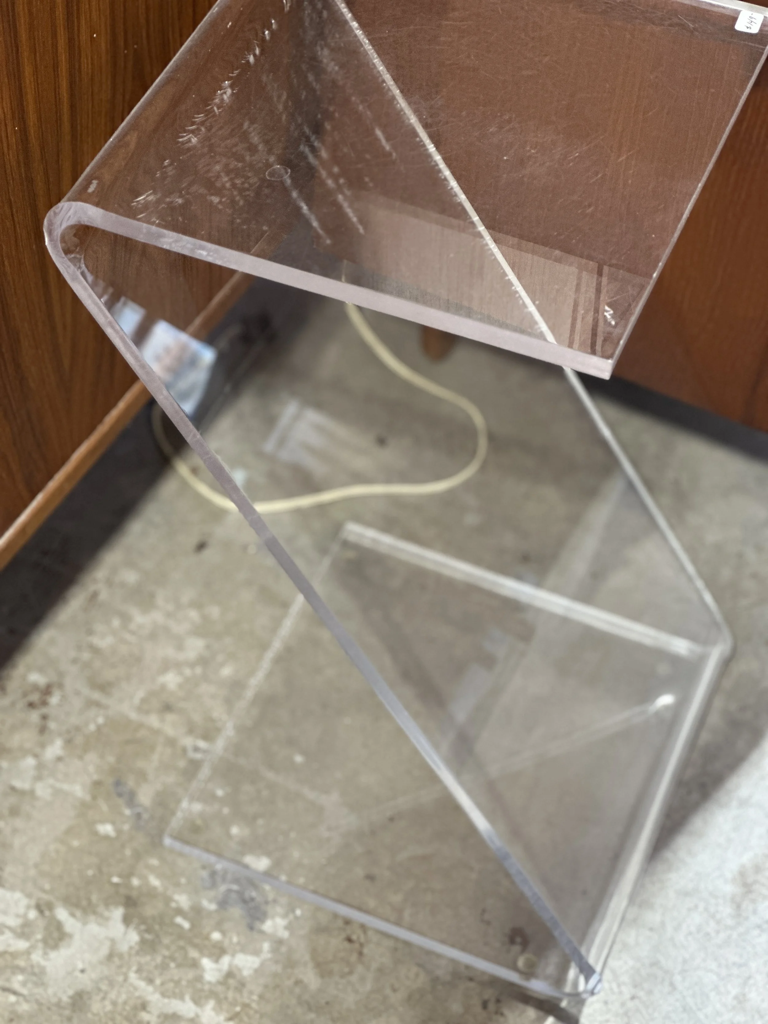 "Z" Lucite Accent Table