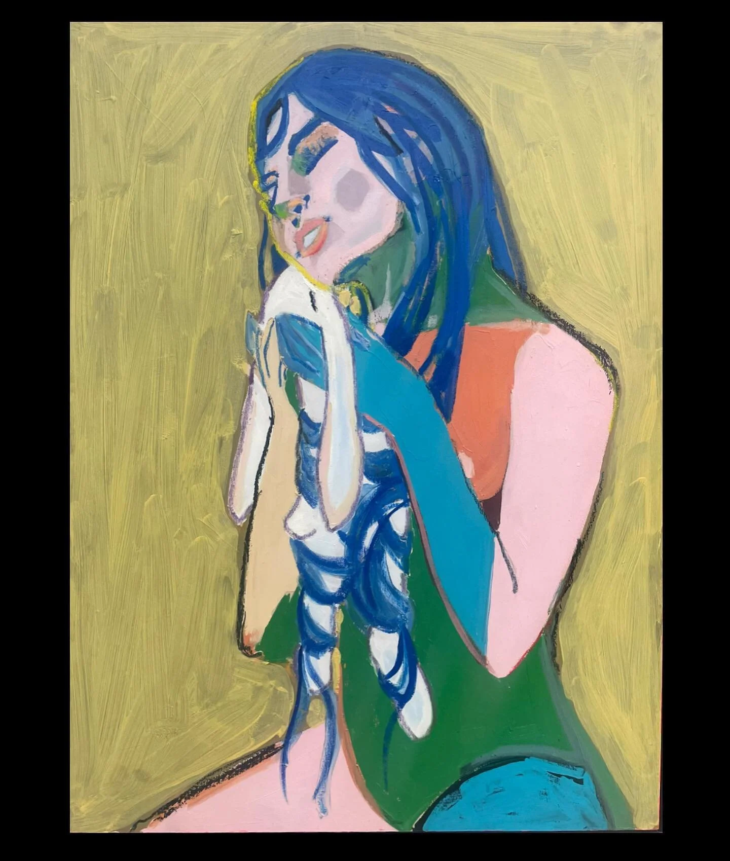 Piece I contributed to the @nest.yyc Year of the rabbit show. &ldquo;Love you to death&rdquo; Oil on wood panel - *sold*