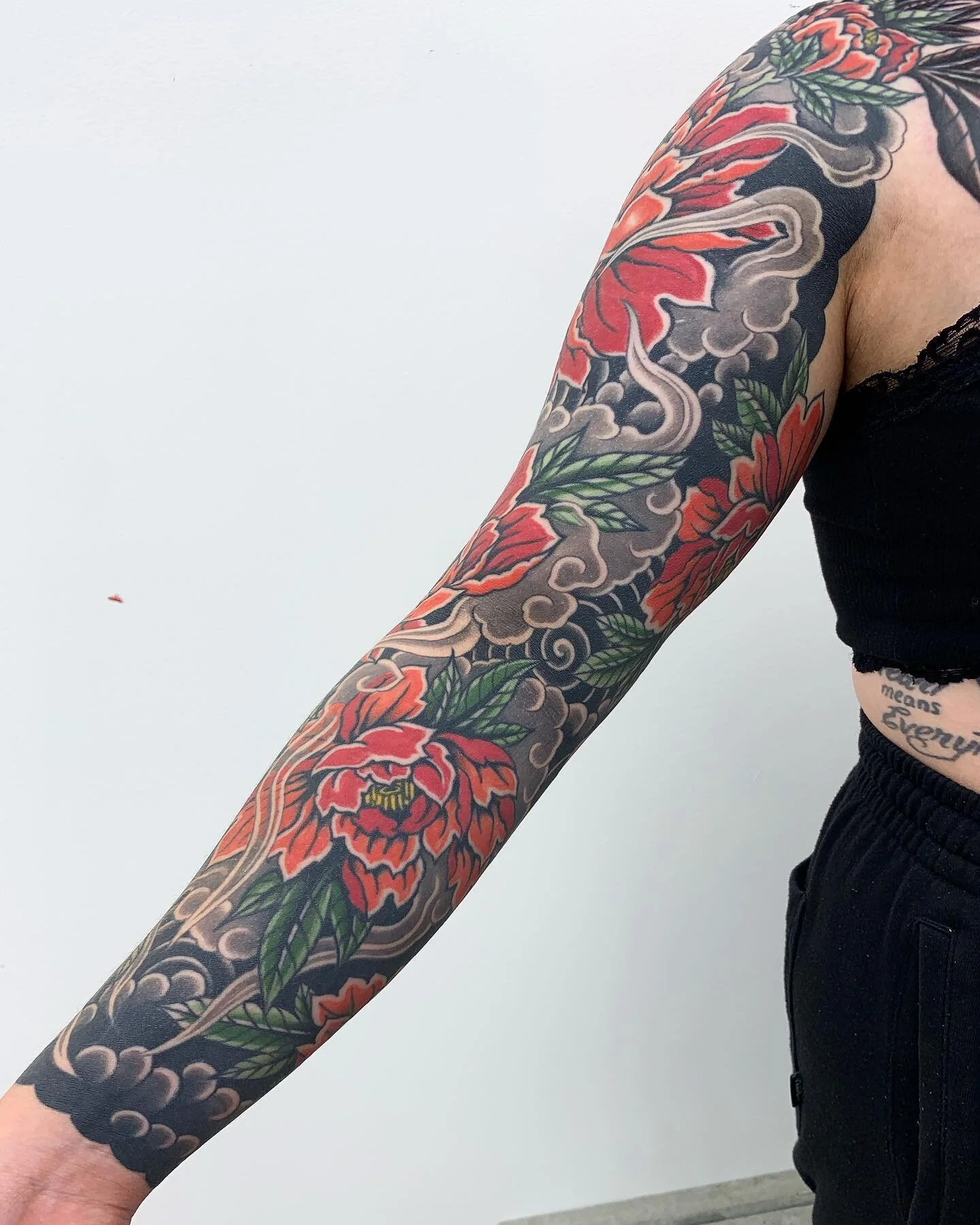 Healed peony sleeve for @blackmy.heart. Thanks again for the trust and commitment on this this one! @theburrowyyc