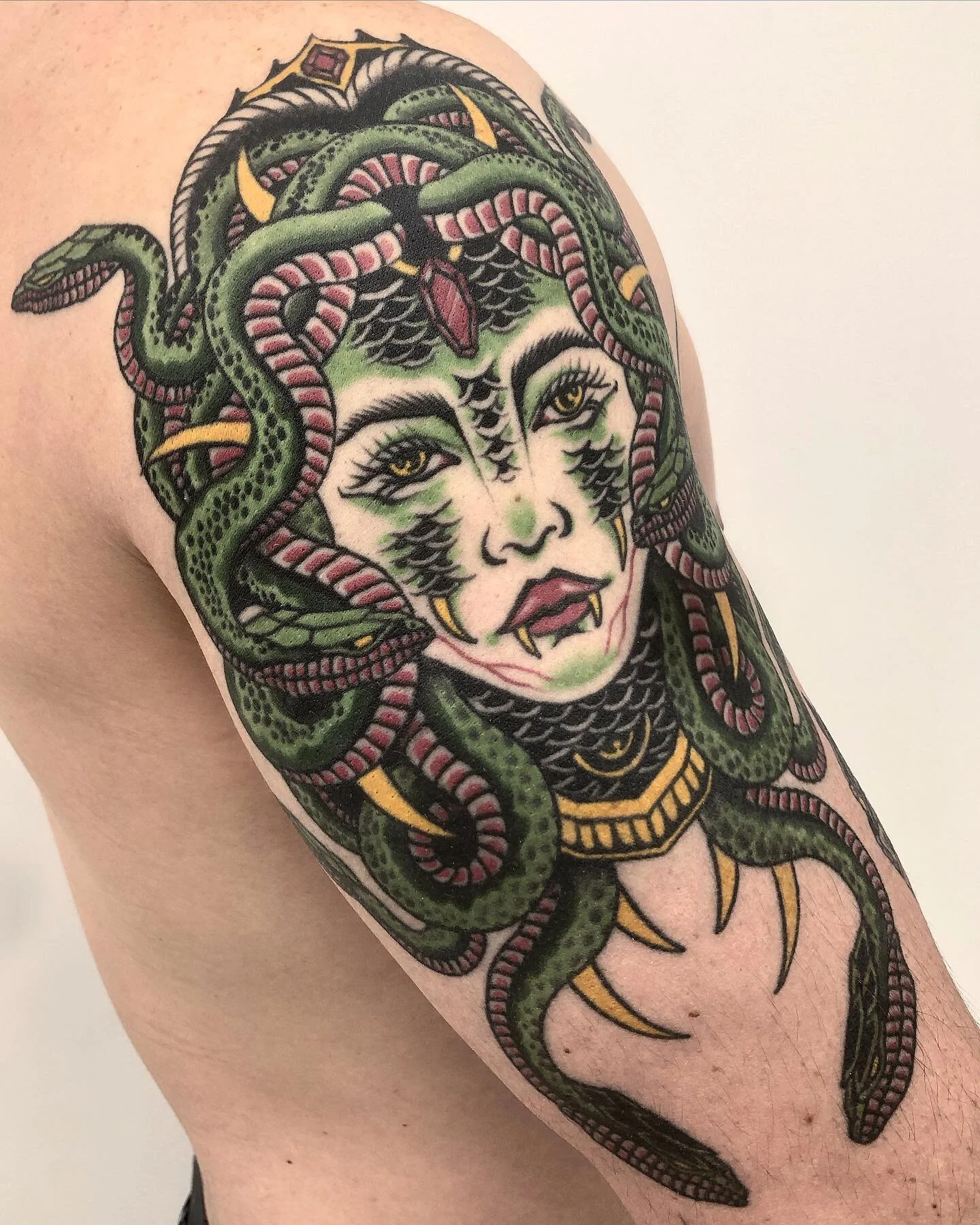 Healed Medusa for nick. Thanks for the trust and commitment! @theburrowyyc