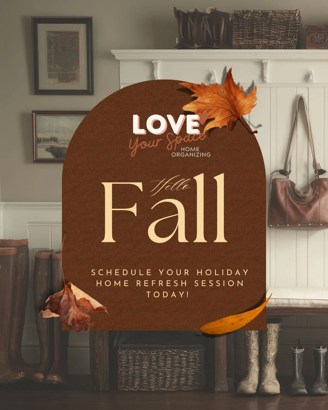 Fall coats, boots, and bags piling up? 🍂⁠
Now&rsquo;s the perfect time for a Fall Entryway Refresh - make space for guests, busy mornings, and cozy evenings in.⁠
⁠
A little organizing before the holidays sets the tone for your entire home. Let&rsquo