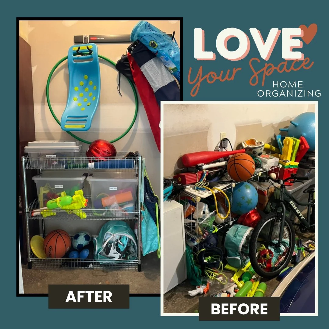 Garage Toy Chaos &rarr; Functional Family System⁠
⁠
This family had the right idea &mdash; they already had shelves and bins.⁠
But without a clear system, everything slowly turned into a pile.⁠
⁠
The goal wasn&rsquo;t perfection.⁠
The goal was a syst