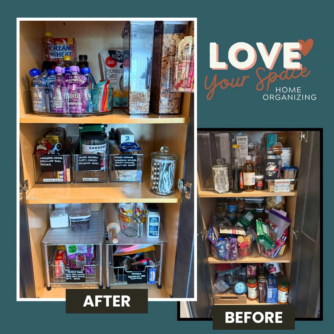 Before &rarr; After: Pantry Reset⁠
⁠
This client already had great products&hellip;⁠
but no system to support how they actually use the space.⁠
⁠
So things got lost, duplicated, and hard to maintain.⁠
⁠
What changed:⁠
&bull; Snacks grouped by categor