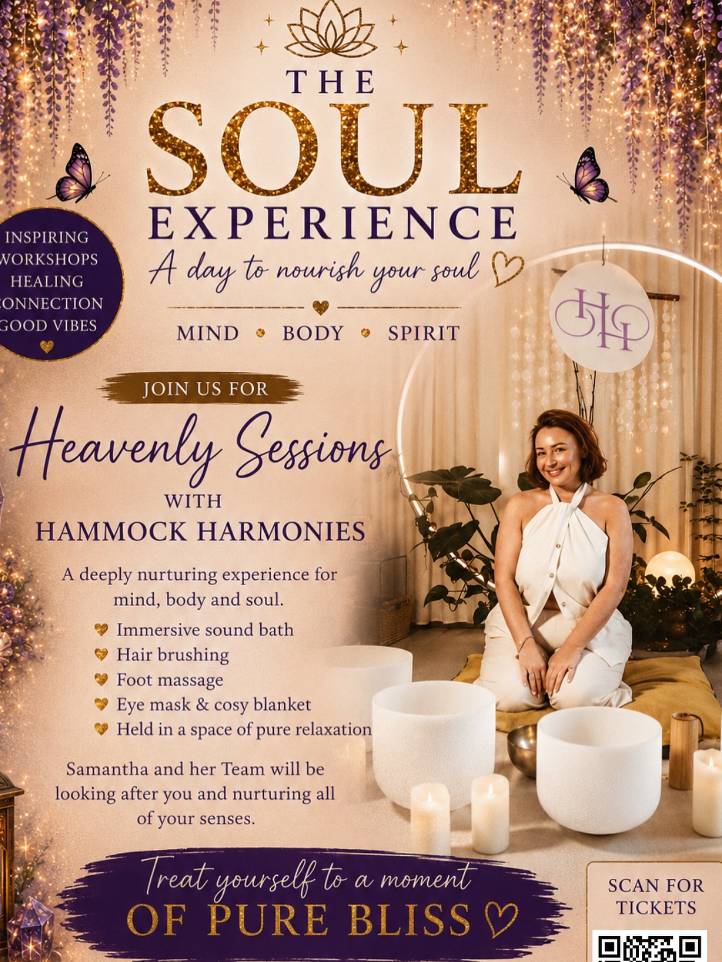 ✨ THE SOUL EXPERIENCE ✨
Imagine a day where you can step away from the noise of everyday life and reconnect with yourself.
A day filled with healing, connection, inspiration and beautiful souls all gathered under one roof.
Whether you&rsquo;re curiou