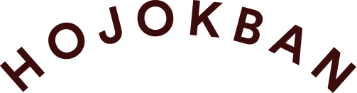 Text in a semi-circular arrangement spelling 'HOJOKBANK' in dark red letters on a black background.
