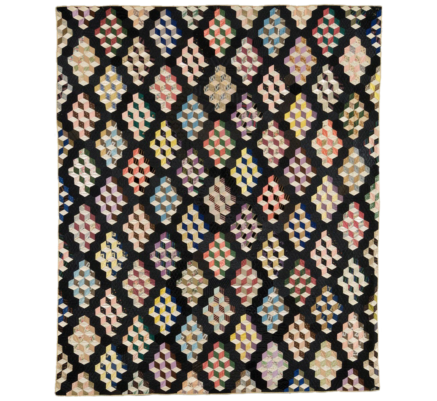 Tumbling Blocks, circa 1880 – Maker Unknown - Gift of the Binney Family, NEQM 1991.22