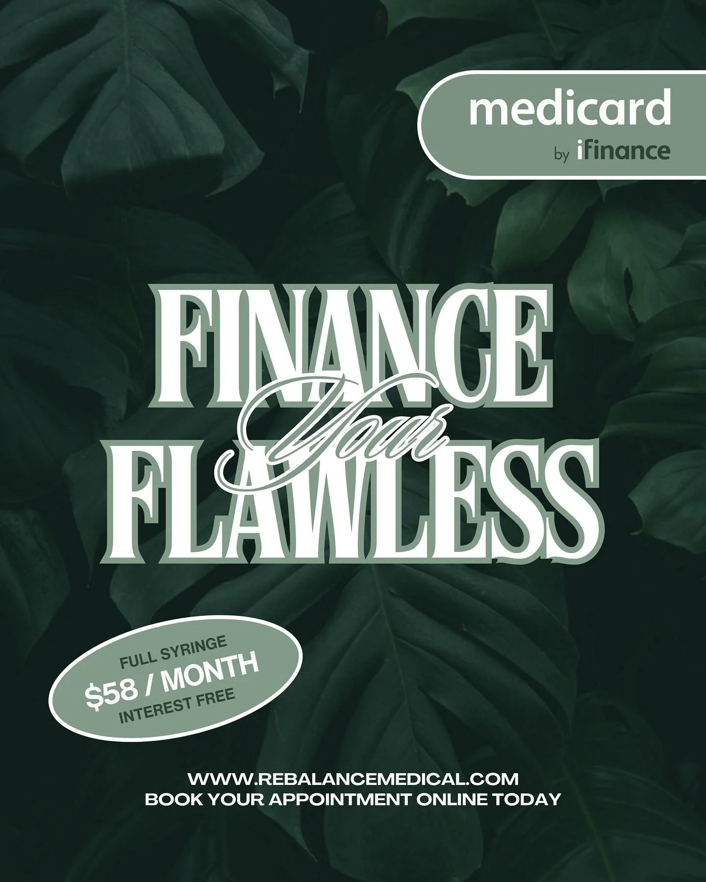 Thinking about enhancing your look or starting a personalized treatment plan?

With fast and flexible financing through Medicard by iFinance at ReBalance Medical, investing in yourself has never been more attainable. Whether it&rsquo;s a subtle refre