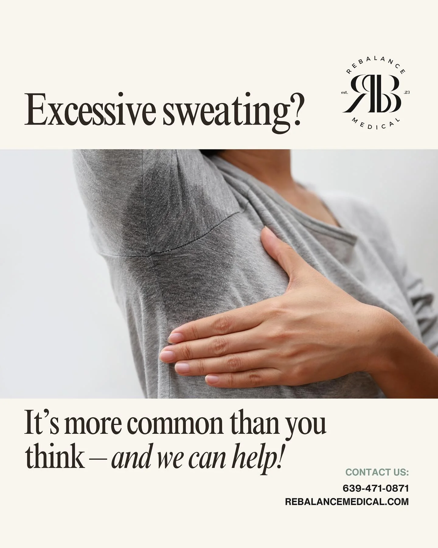 Tired of excessive sweating? Botox treatments for hyperhidrosis offer an effective, long-lasting solution &mdash; so you can feel confident in any season. Available at ReBalance Medical.

#hyperhidrosis #hyperhidrosistreatment #hyperhidrosisawareness