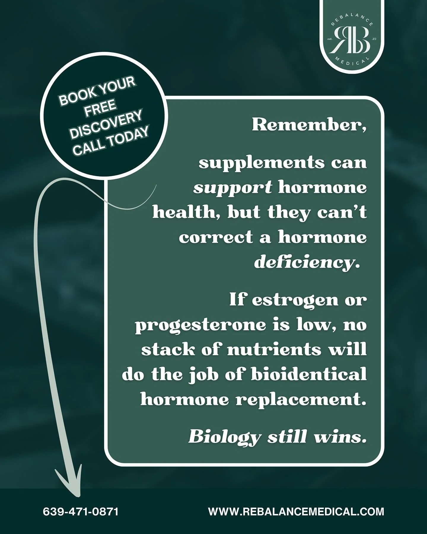 Supplements have their place&mdash;but they aren&rsquo;t a substitute for hormones your body no longer makes in adequate amounts.
Bioidentical hormone replacement therapy works because it restores what&rsquo;s missing&mdash;based on your biology, lab