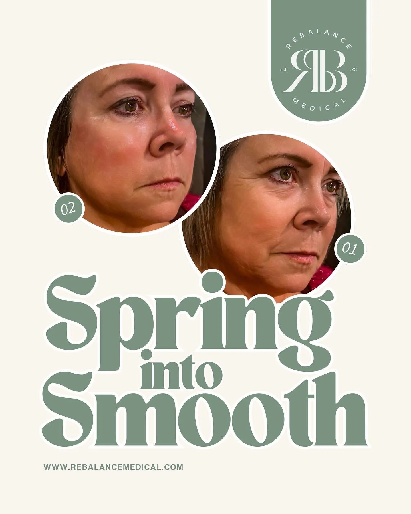 New season, new glow
Smooth fine lines, refresh your look, and enhance your natural beauty this spring with ReBalance Medical.
Book your consultation online today!

#filler #fullfacerejuvenation #facialbalancing #smoothskin #injectable