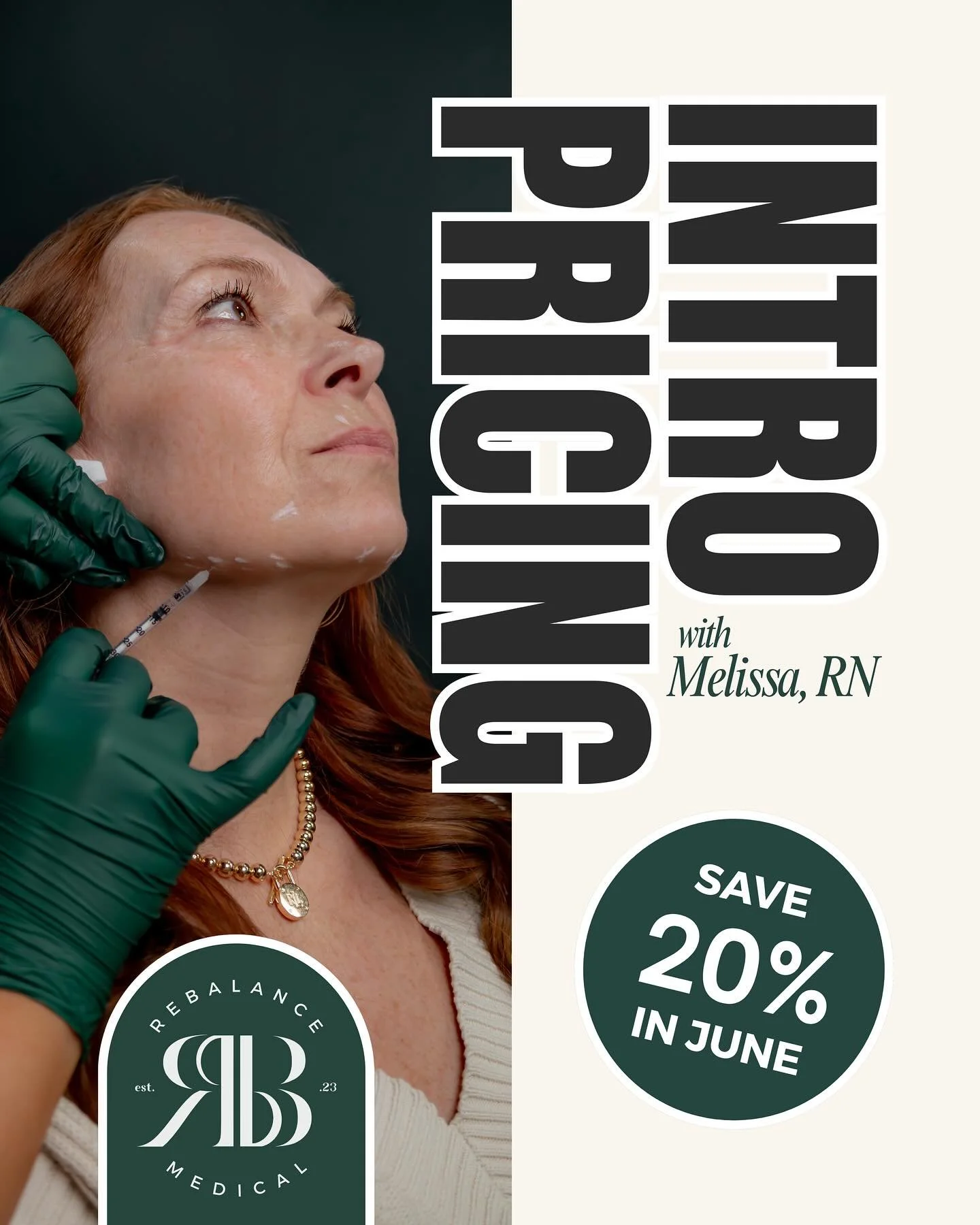 Good news &mdash; our introductory pricing offer has been extended! Save 20% on injectables with Melissa, RN at ReBalance Medical.
If you&rsquo;ve been thinking about booking your treatment, now is the perfect time to take advantage of this special o