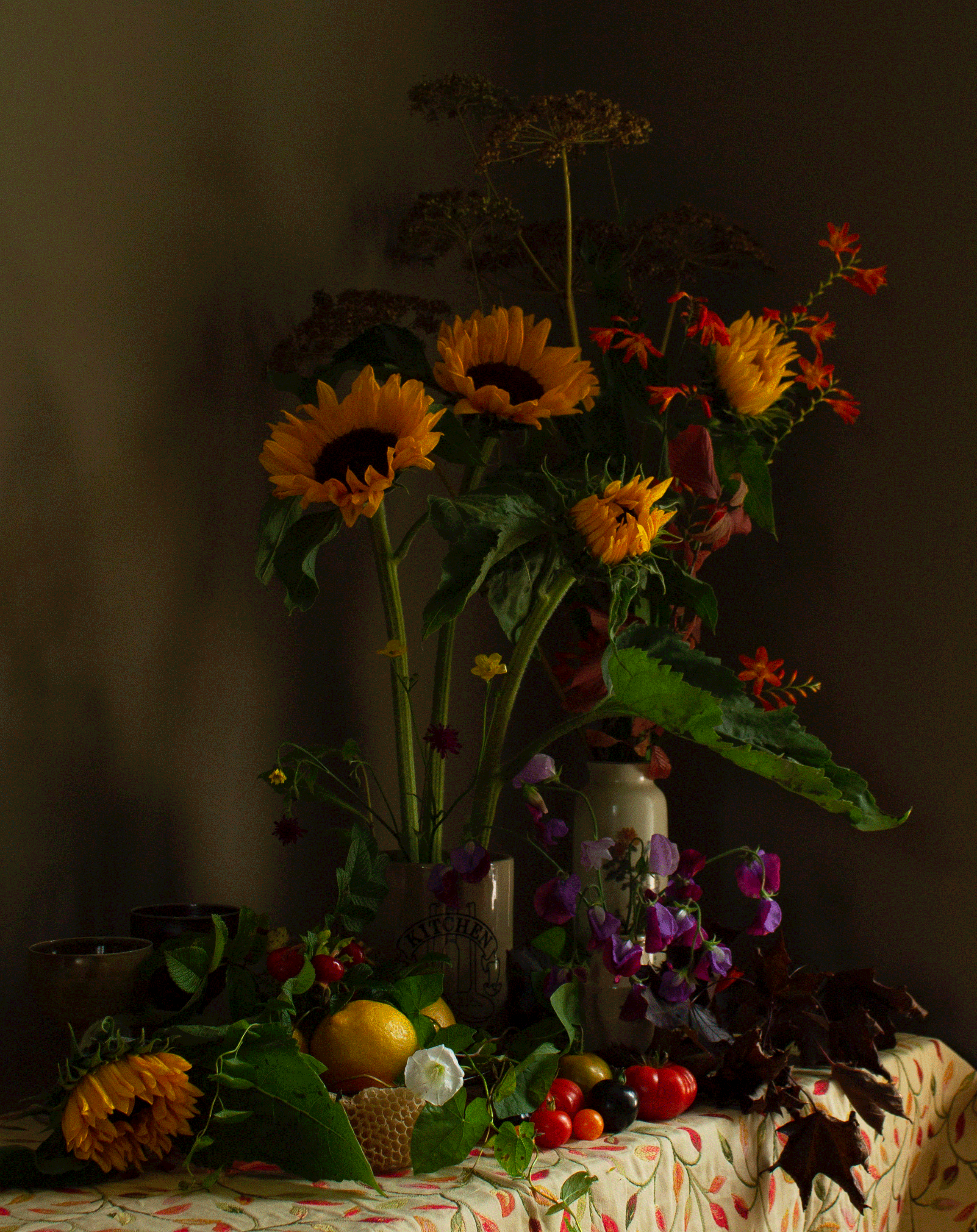 Sunflowers (limited print edition). Direct colour printed on to Aluminium Dibond. Various sizes.