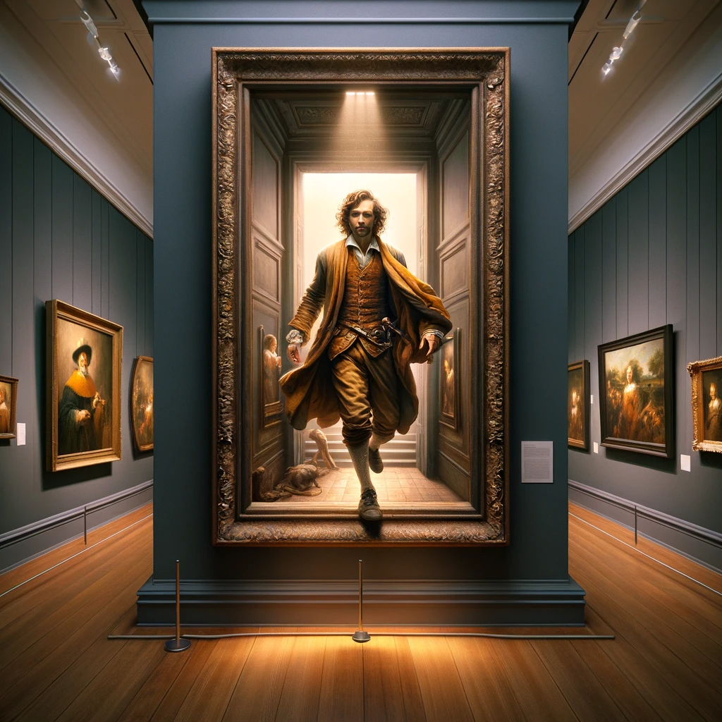 DALL·E 2024-01-28 12.44.07 - Create a highly detailed and hyper-realistic image in the style of Rembrandt van Rijn. The subject is an iconic figure resembling Rembrandt as seen in.png