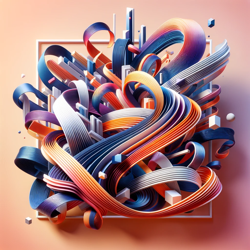 DALL·E 2024-01-08 11.03.15 - Visualize a three-dimensional abstract concept with ribbons swirling in a frenetic yet harmonious pattern. These ribbons should have a 3D appearance, .png