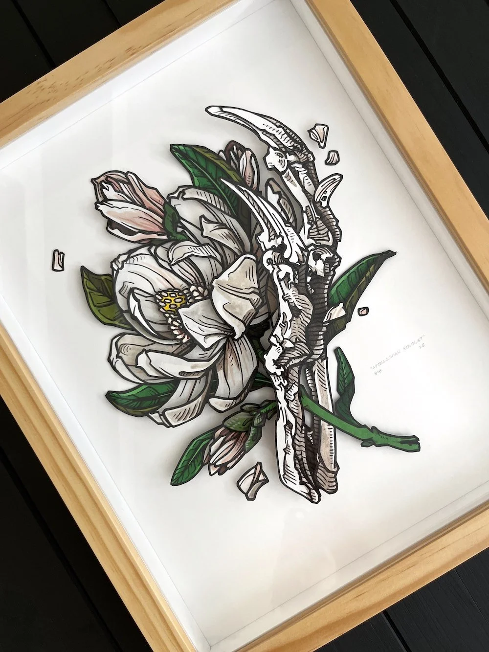 Appalachian Bouquet Paper Art Original Framed Angled Web.jpg