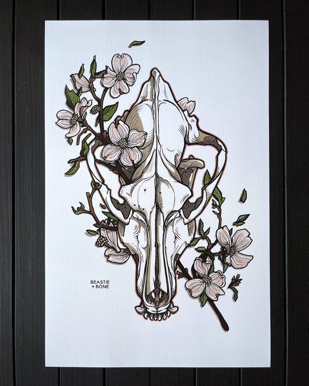 Direwolf and Dogwood Fine Art Print