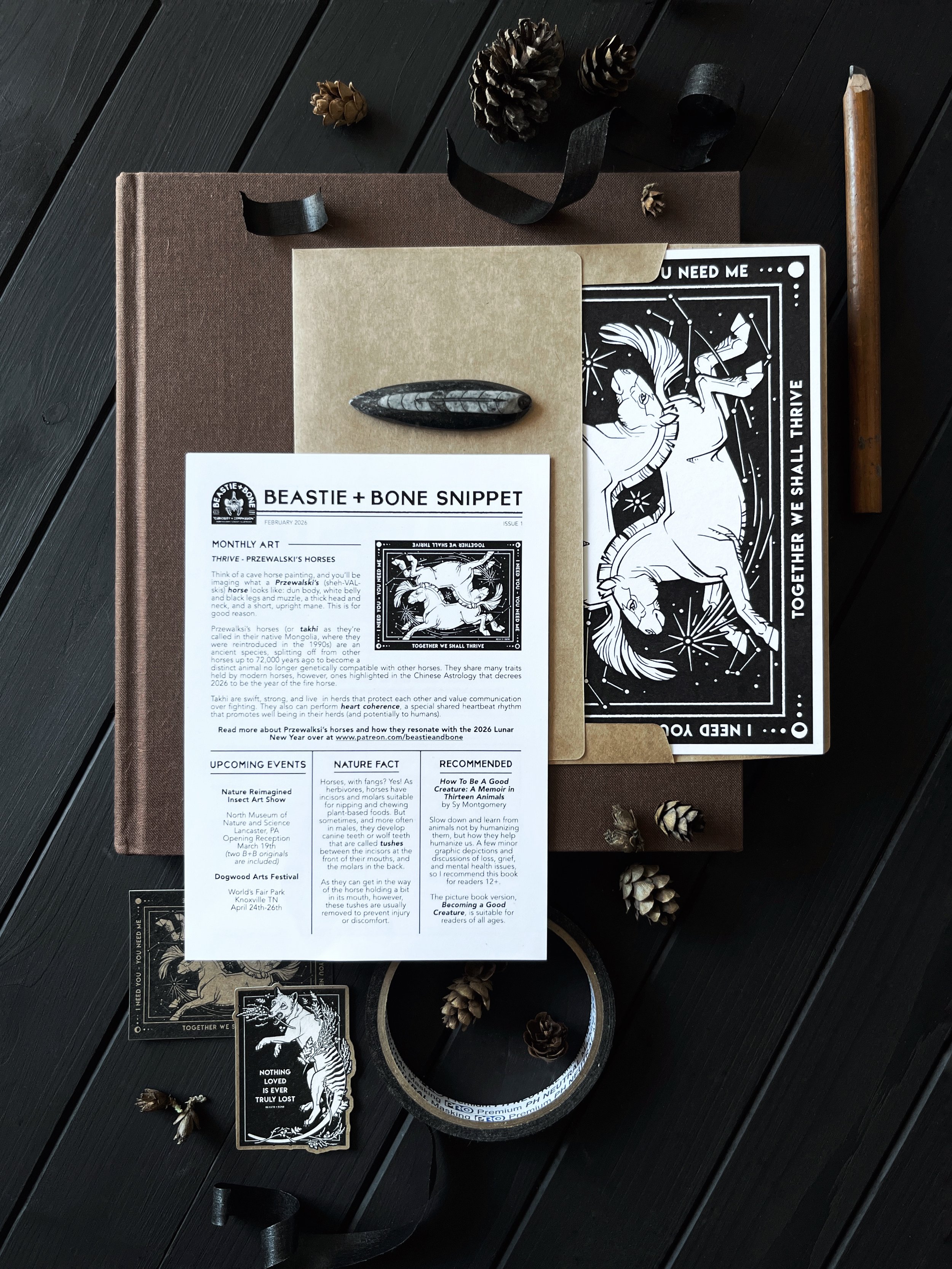 Beastie and Bone Happy Mail Club + Print Newsletter