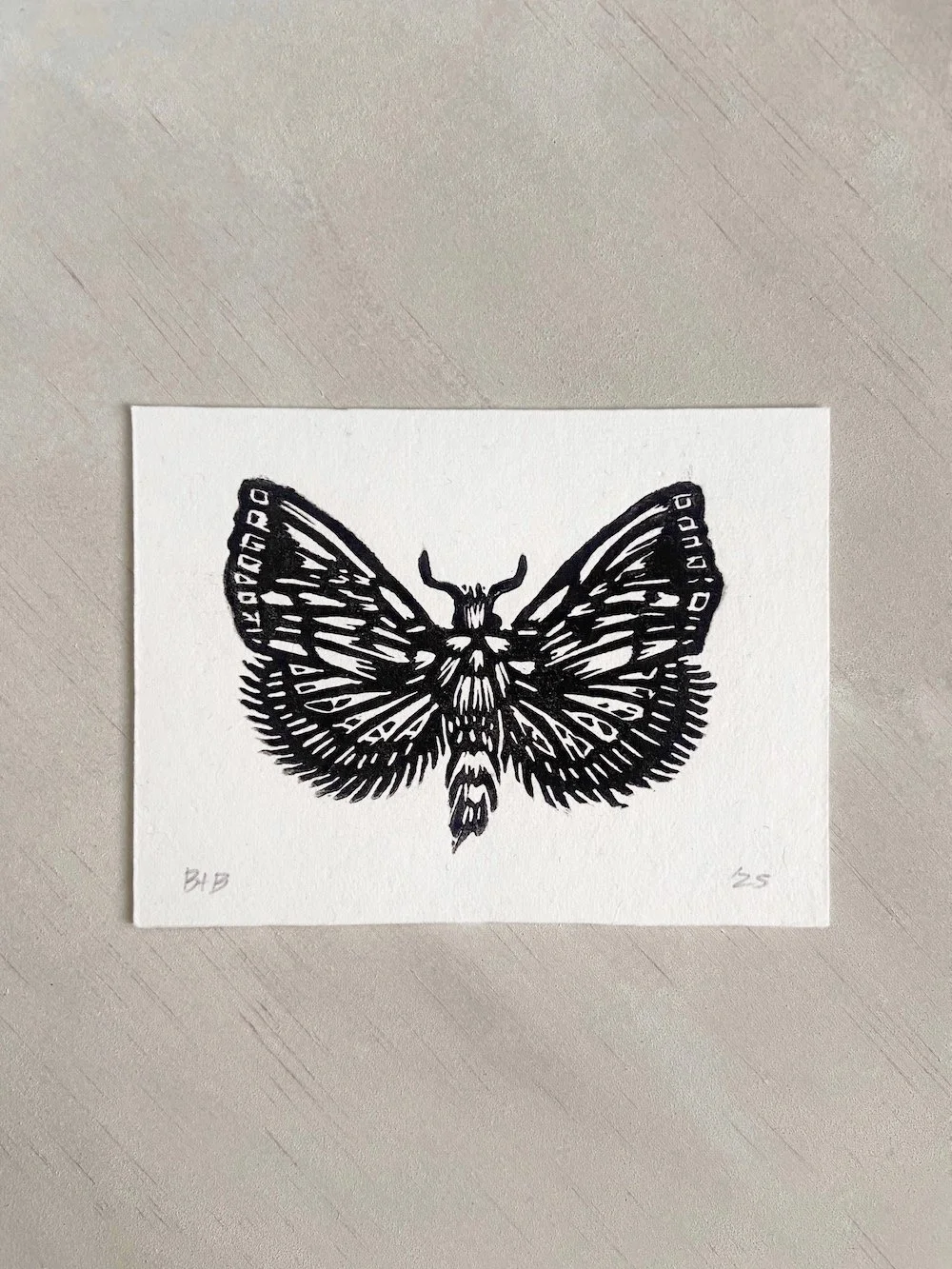 Golden Moth Linocut Tinyprint
