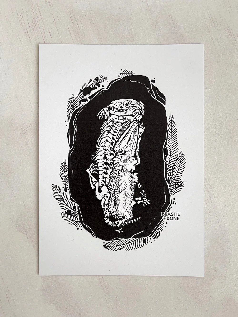 Triassic Cuddle Recycled Paper Miniprint