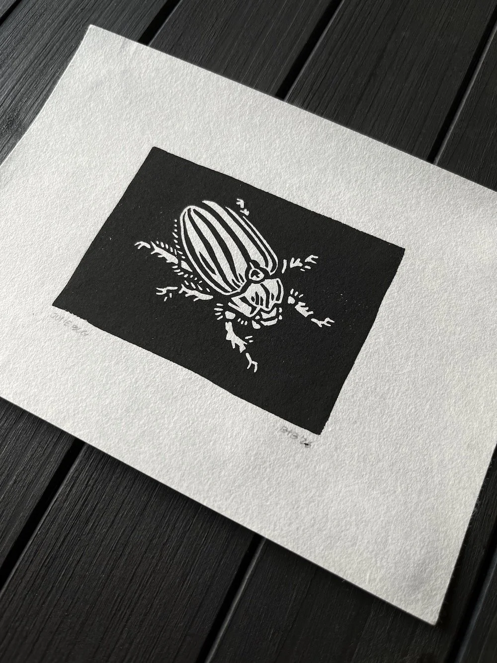 Junebug Mulberry Linocut Tinyprint Angled Product.jpg