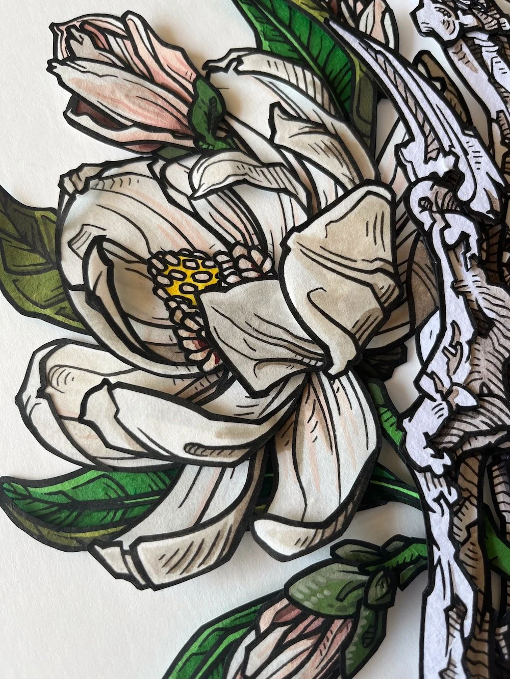 Appalachian Bouquet Paper Art Original Unframed Closeup 3 Web.jpg